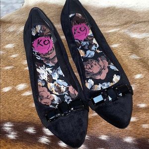 K9 By Rocketdog Black Velvet Pointed Flats Sz 10